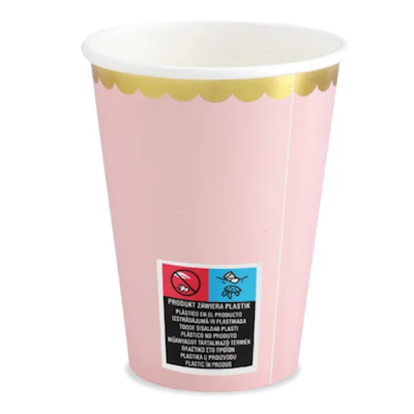 Becher Rosa - 6 Stueck - PartyDeco